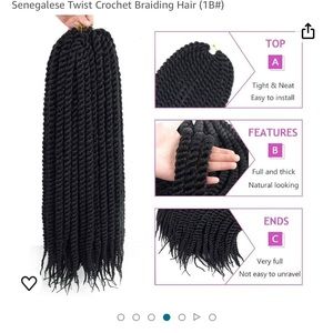 Six packs of Arley twist braiding, long hair, extensions six pack 22 inches